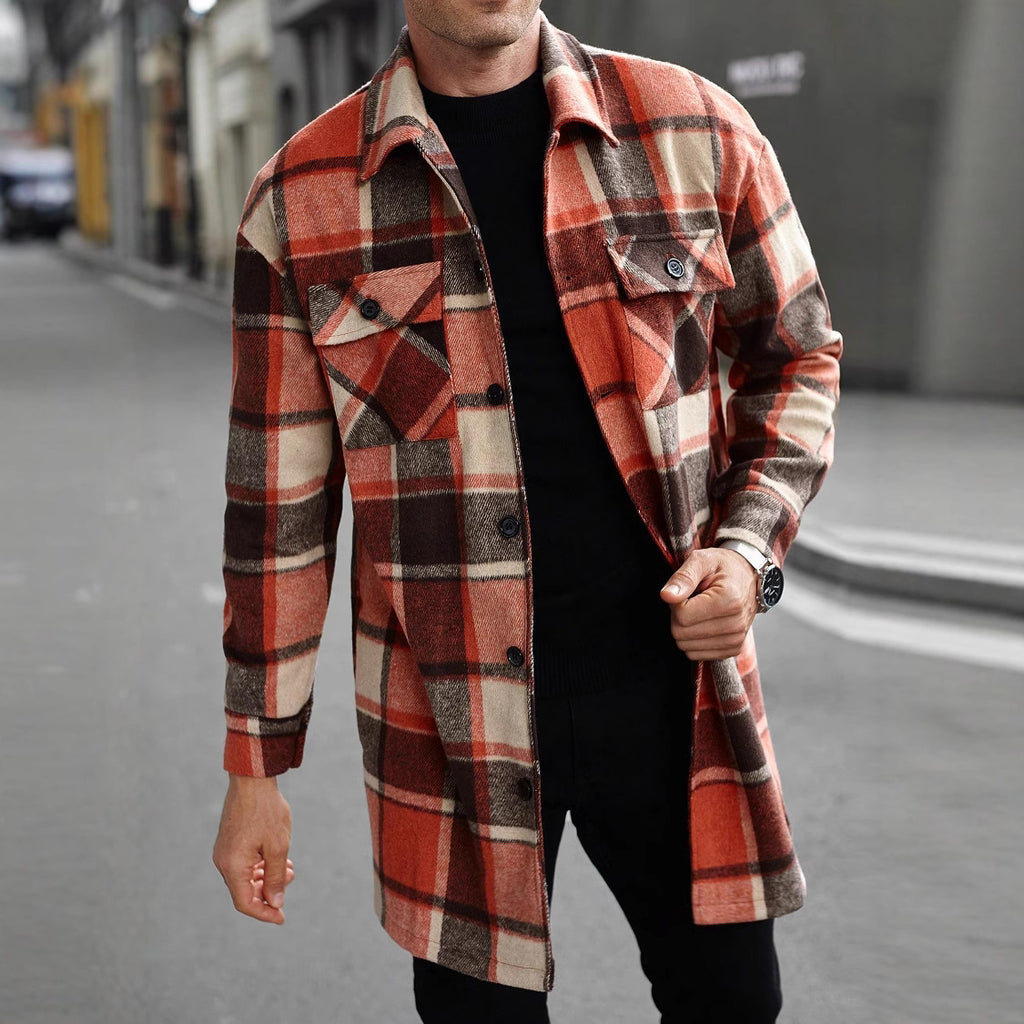 Herren Hemd im Loose-fit mit Revers und Karomuster