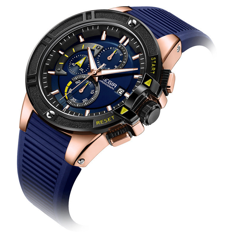 Herren Quarzuhr mit Chronograph und Kalender – Bild 6 | LuxeStyle