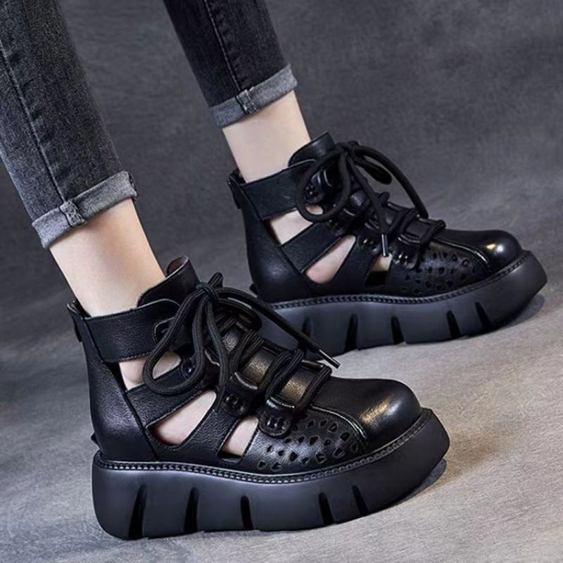 Damen Plateau-Sandalen aus weichem Leder – Bild 9 | LuxeStyle