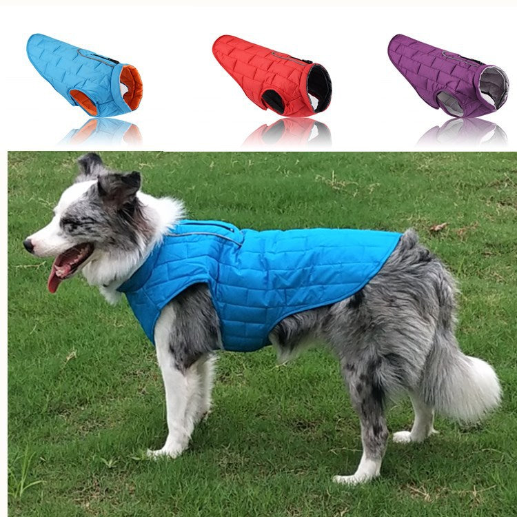 Herbst-Winter-Hundemantel Zweifarben-Check-Design