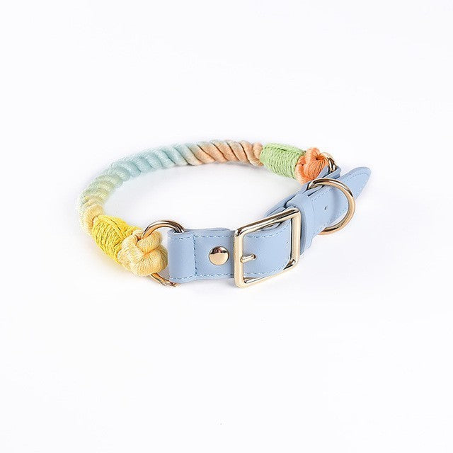 Baumwollseil-Leder-Leinen-Halsband-Set für Hunde – Bild 6 | LuxeStyle