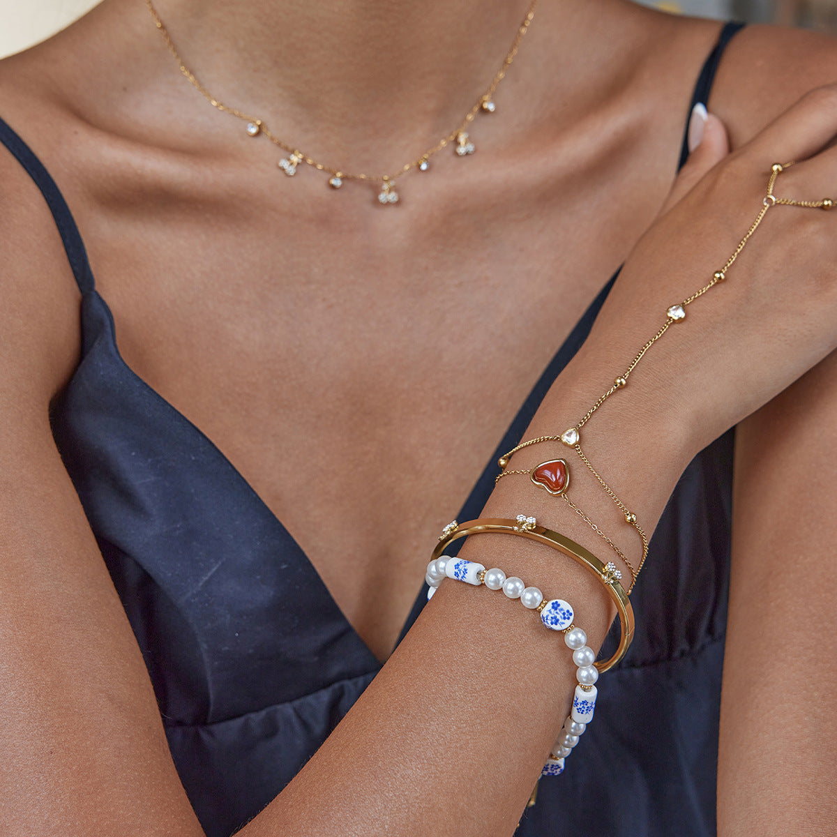 Kirscharmband aus Edelstahl mit Diamanten | LuxeStyle