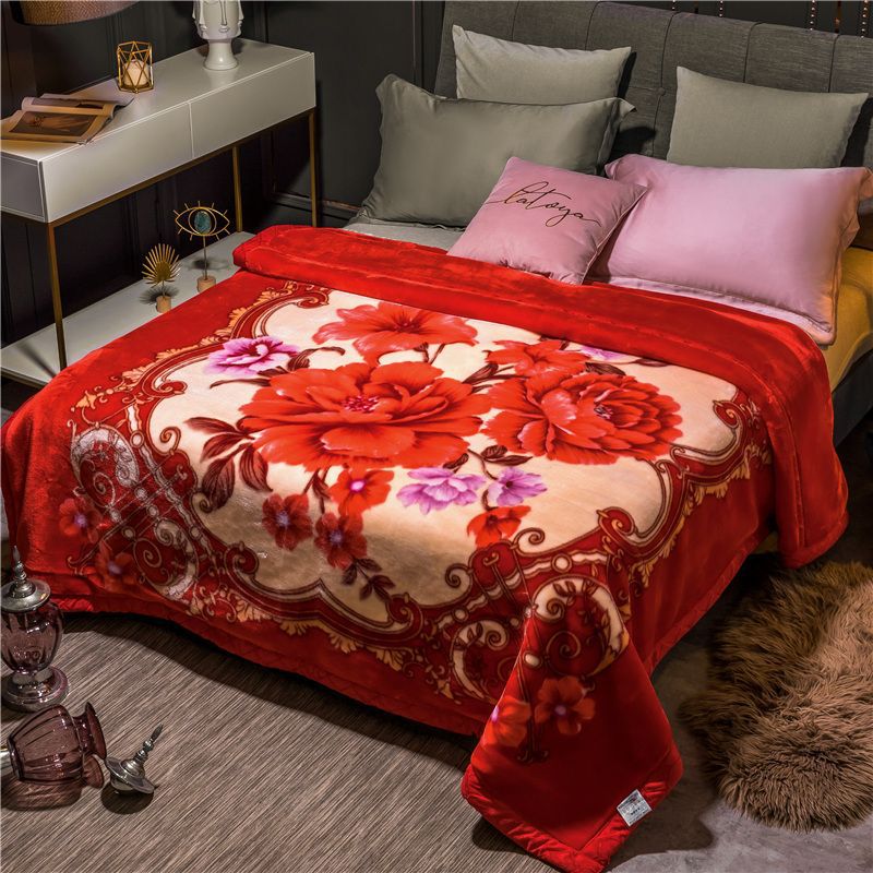 Warme Doppel-Lagen Coral-Fleece-Decke
