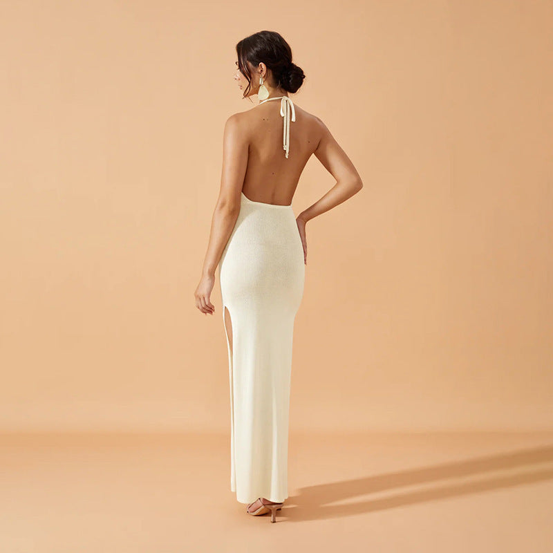 Ärmelloses Strickkleid mit Ajour-Muster
