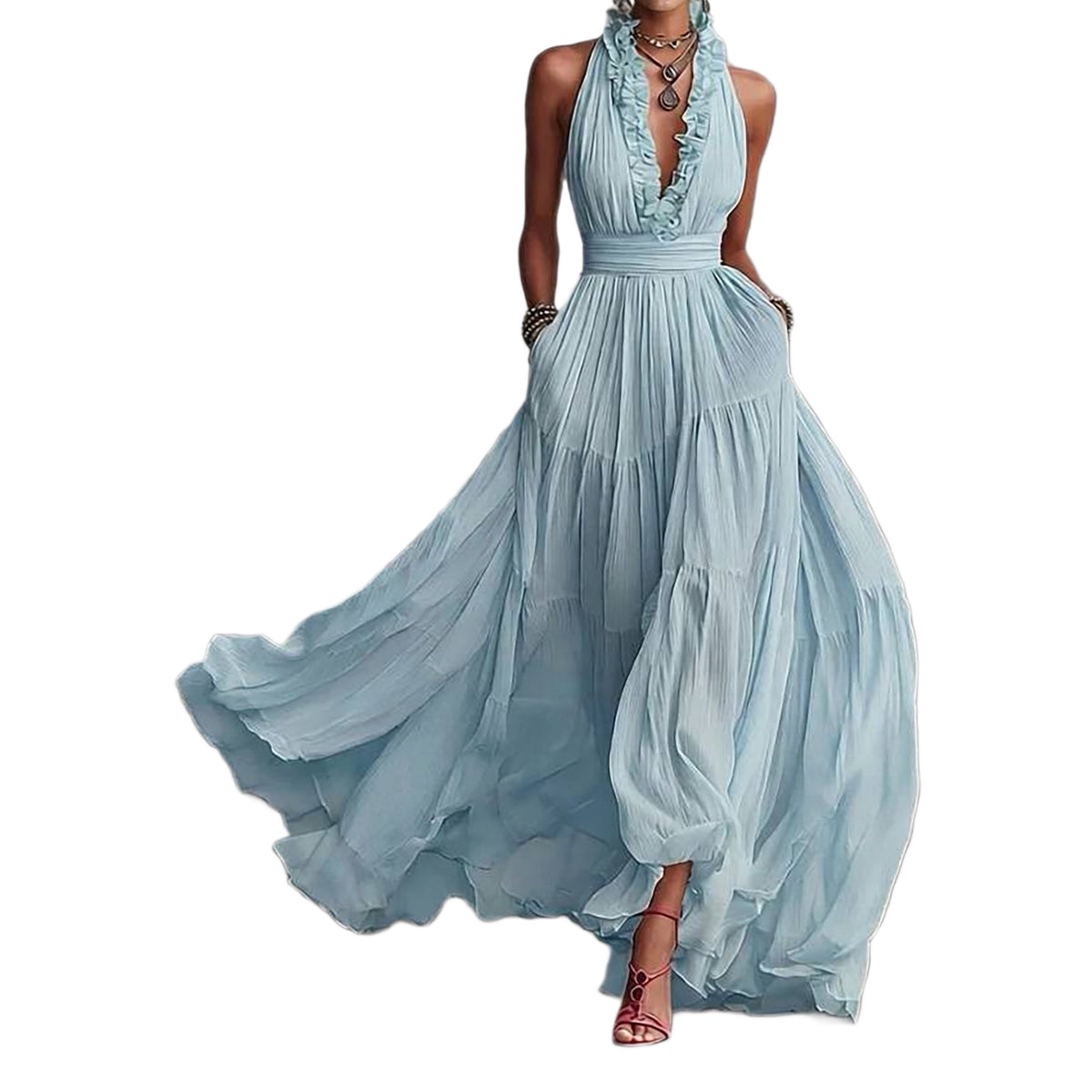 Boho-Kleid mit Rüschen und weitem Rock – Bild 7 | LuxeStyle