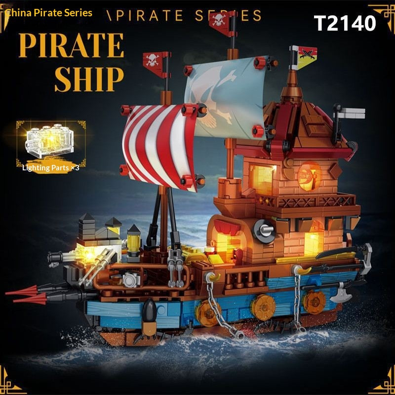 Piratenschiff Baustein-Modell (glänzend)