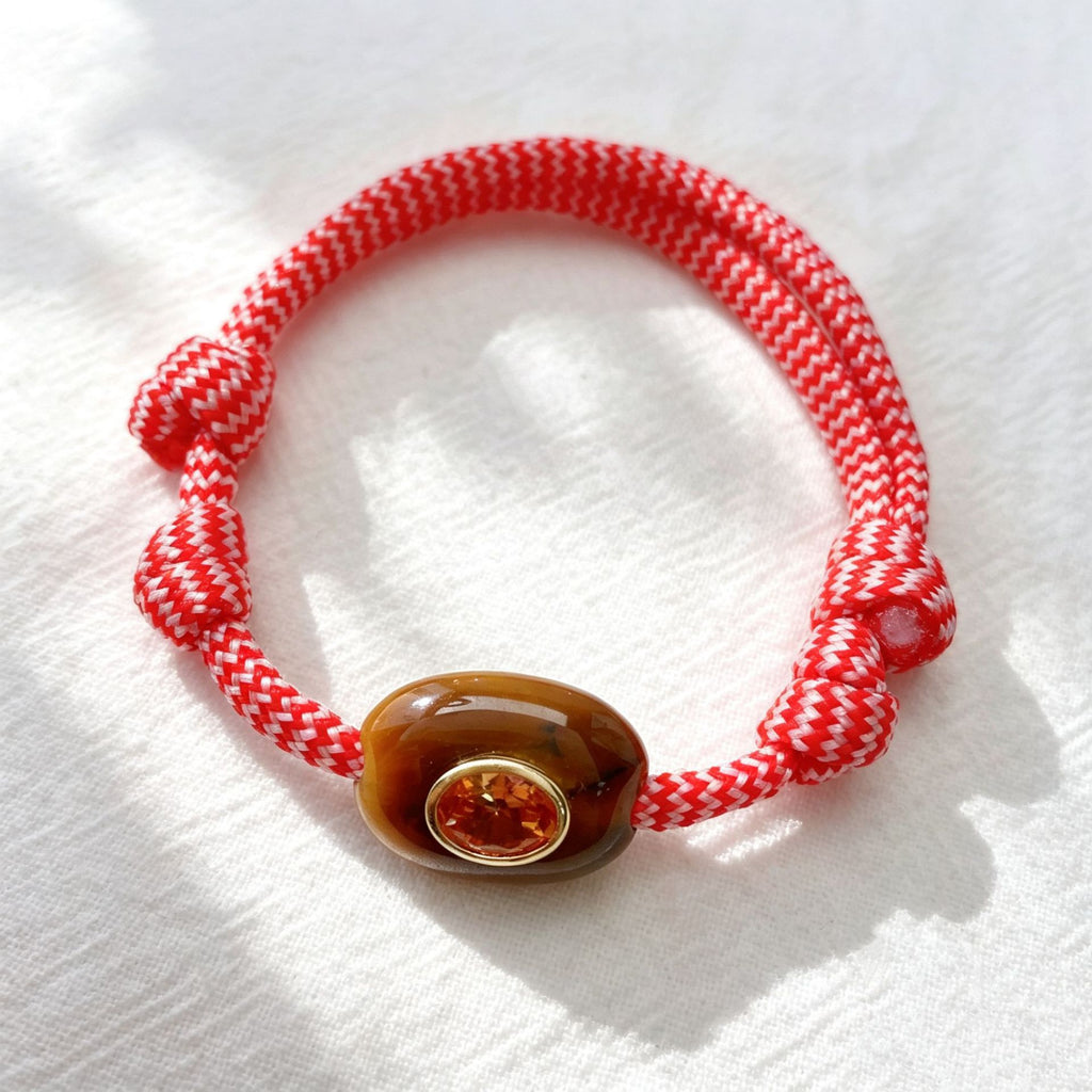 Naturstein Evil Eye Armband geflochten