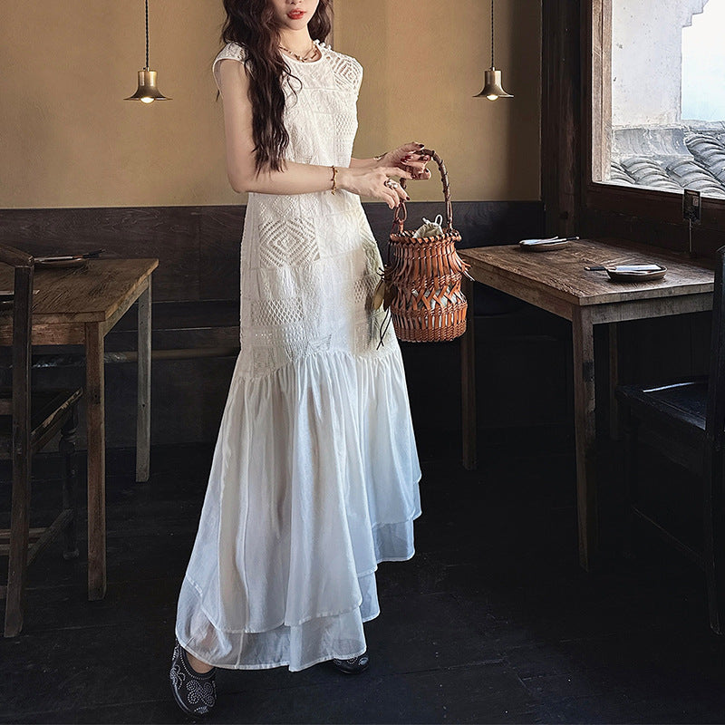Patchwork A-Linien Jupe mit Cut-Out