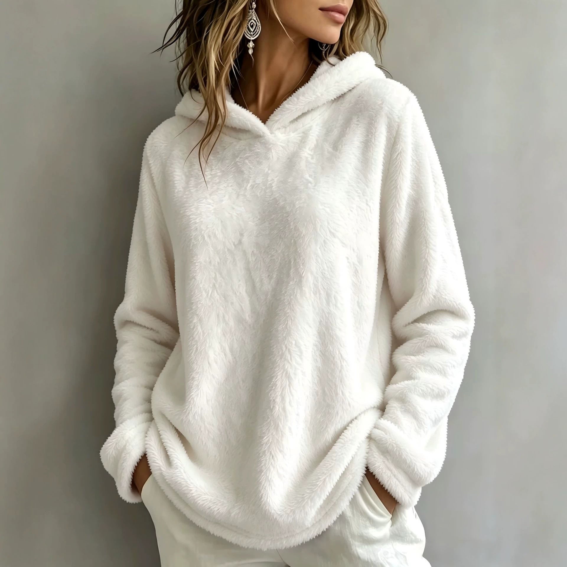 Kapuzenpullover aus Fleece für Damen