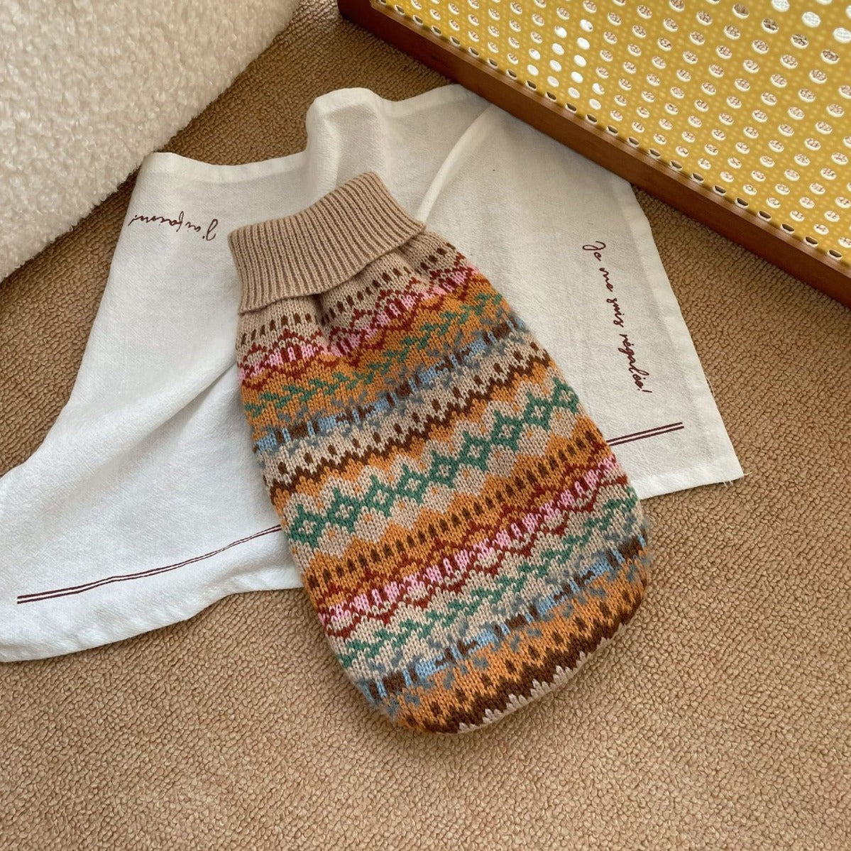 Retro Streifenbeiger Strampler für Haustiere – Bild 4 | LuxeStyle