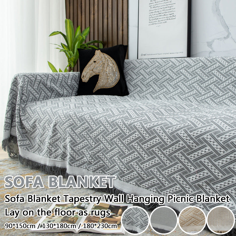 Sofa-Überwurf aus Leinen-Baumwoll-Mix