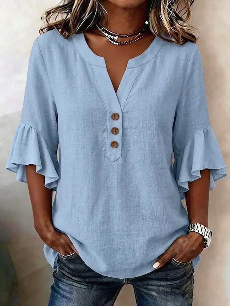 Elegante Oversize Bluse aus Baumwoll-Leinen-Mix – Bild 7 | LuxeStyle