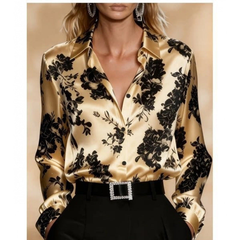 Satinbluse mit 3D-Effekten | LuxeStyle