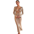 Elegantes Pailletten Midi-Kleid
