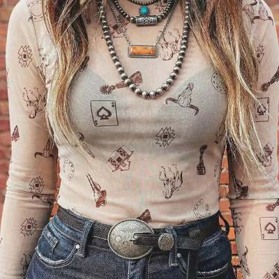 Langarmshirt mit Blumenprint für Damen