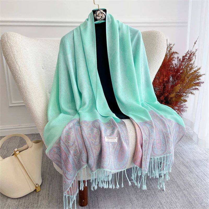 Bohemian Herbstschal aus Jacquard-Kaschmir