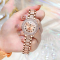 Trendige Damenuhr mit Diamant-Zifferblatt