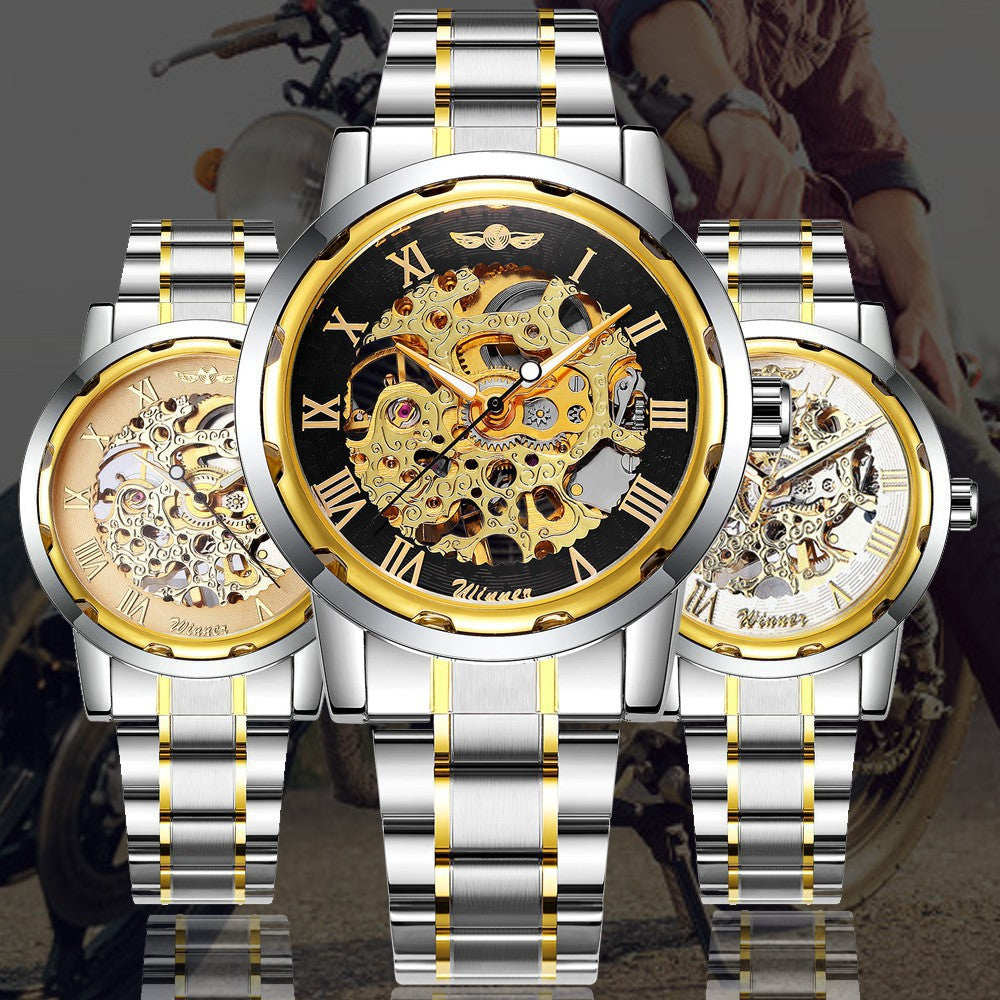 Business / Freizeit Gold Hohlraum-Mechanische Uhr