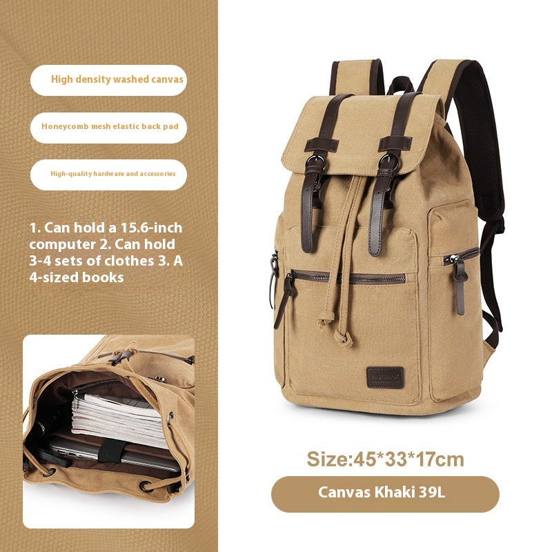 Retro Canvas Rucksack für Herren (Klein) – Bild 8 | LuxeStyle