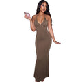 Bodycon Maxikleid mit V-Ausschnitt und Kettendetails – Bild 3 | LuxeStyle