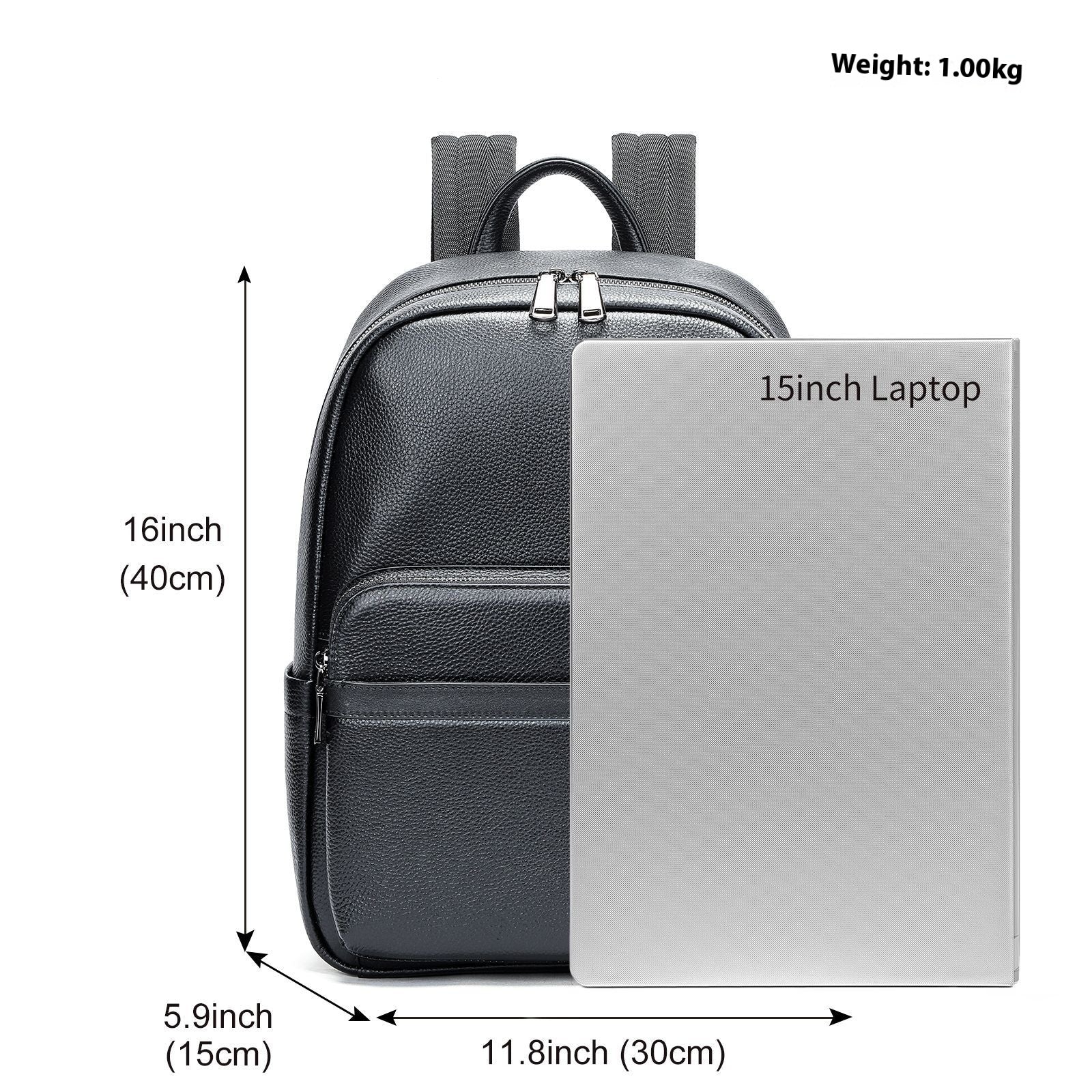 Leder Business Rucksack mit Laptopfach