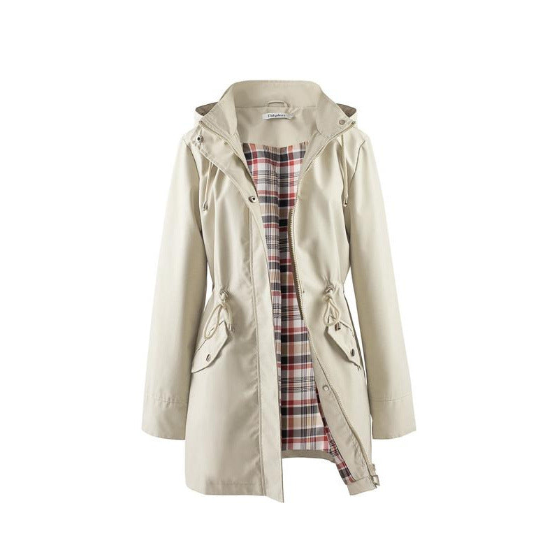 Checkierter Trenchcoat mit wasserabweisender Fütterung – Bild 8 | LuxeStyle
