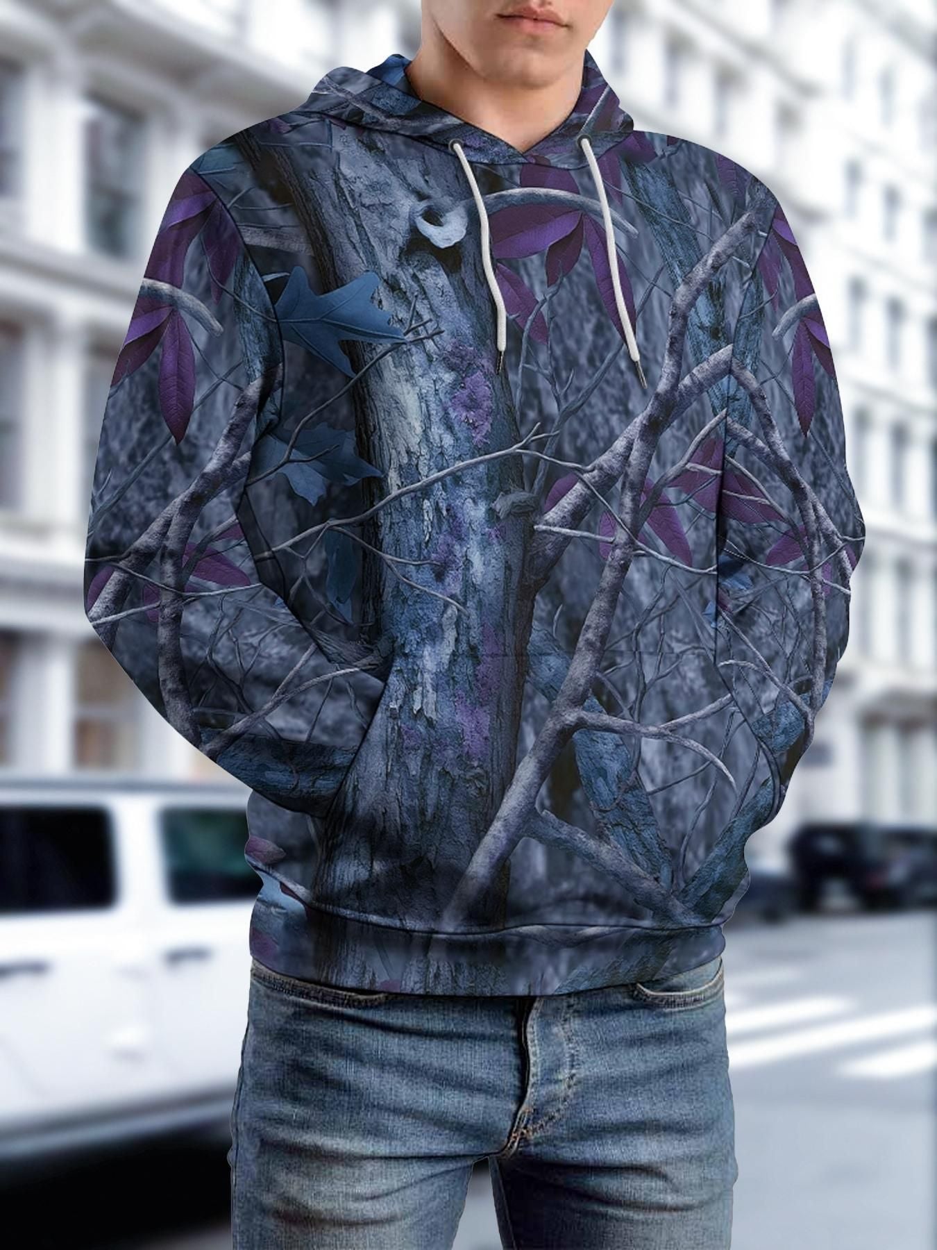 Damen Hoodie mit Ahornblatt-Camouflage-Print