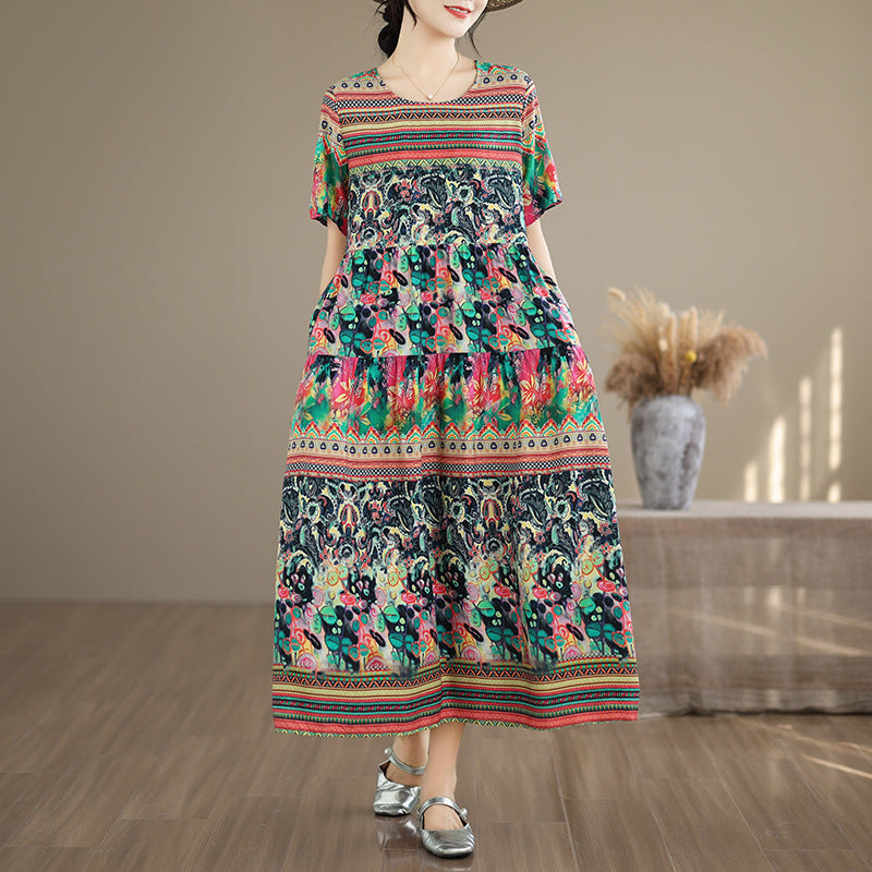 Figurbetontes Vintage Maxikleid im Ethno-Stil – Bild 1 | LuxeStyle
