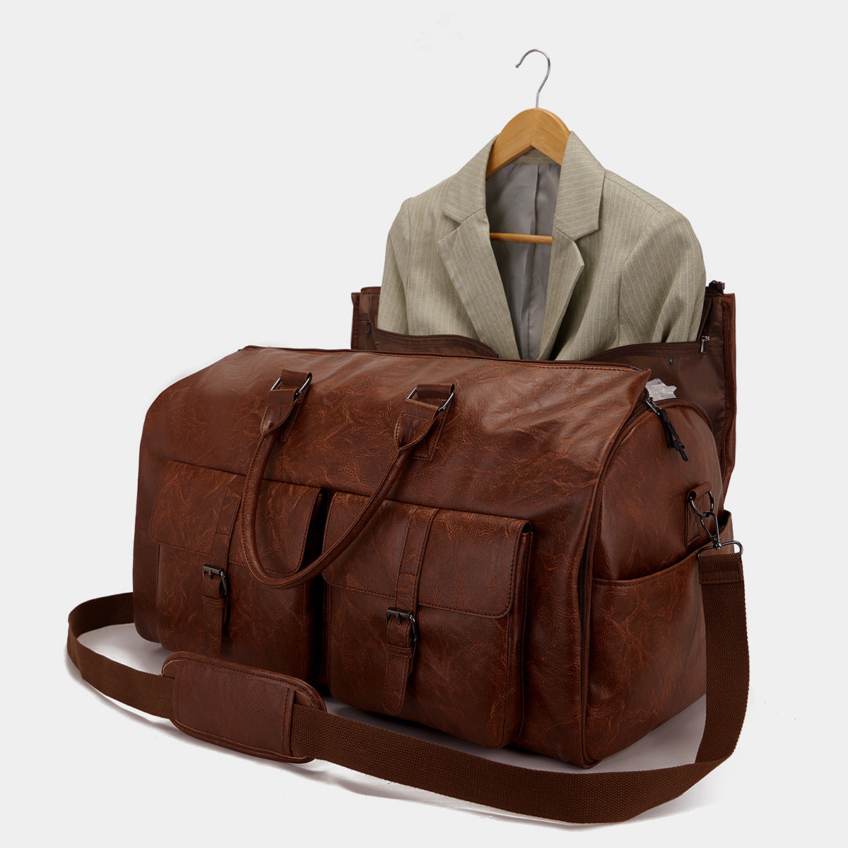 Reisetasche aus PU-Leder – wasserdicht, 36–55 L