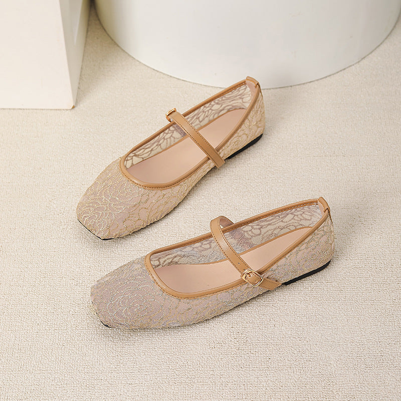 Bestickte Mesh Flats mit eckiger Zehenpartie – Bild 4 | LuxeStyle