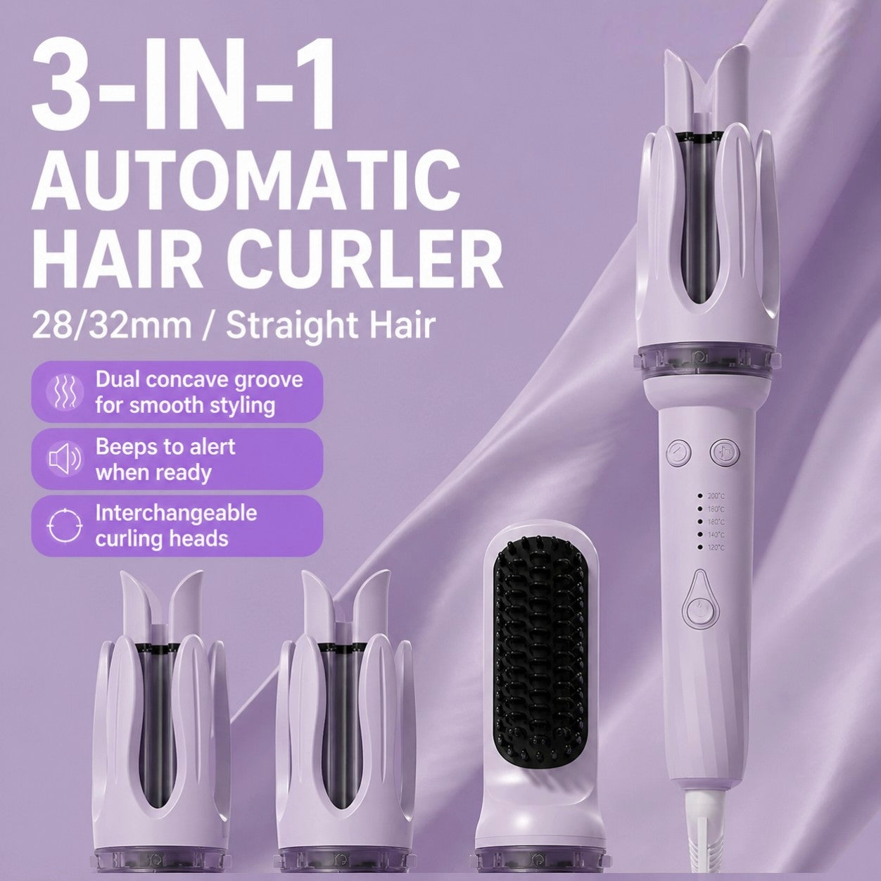 3-in-1 Lockenstab & Glätteisen