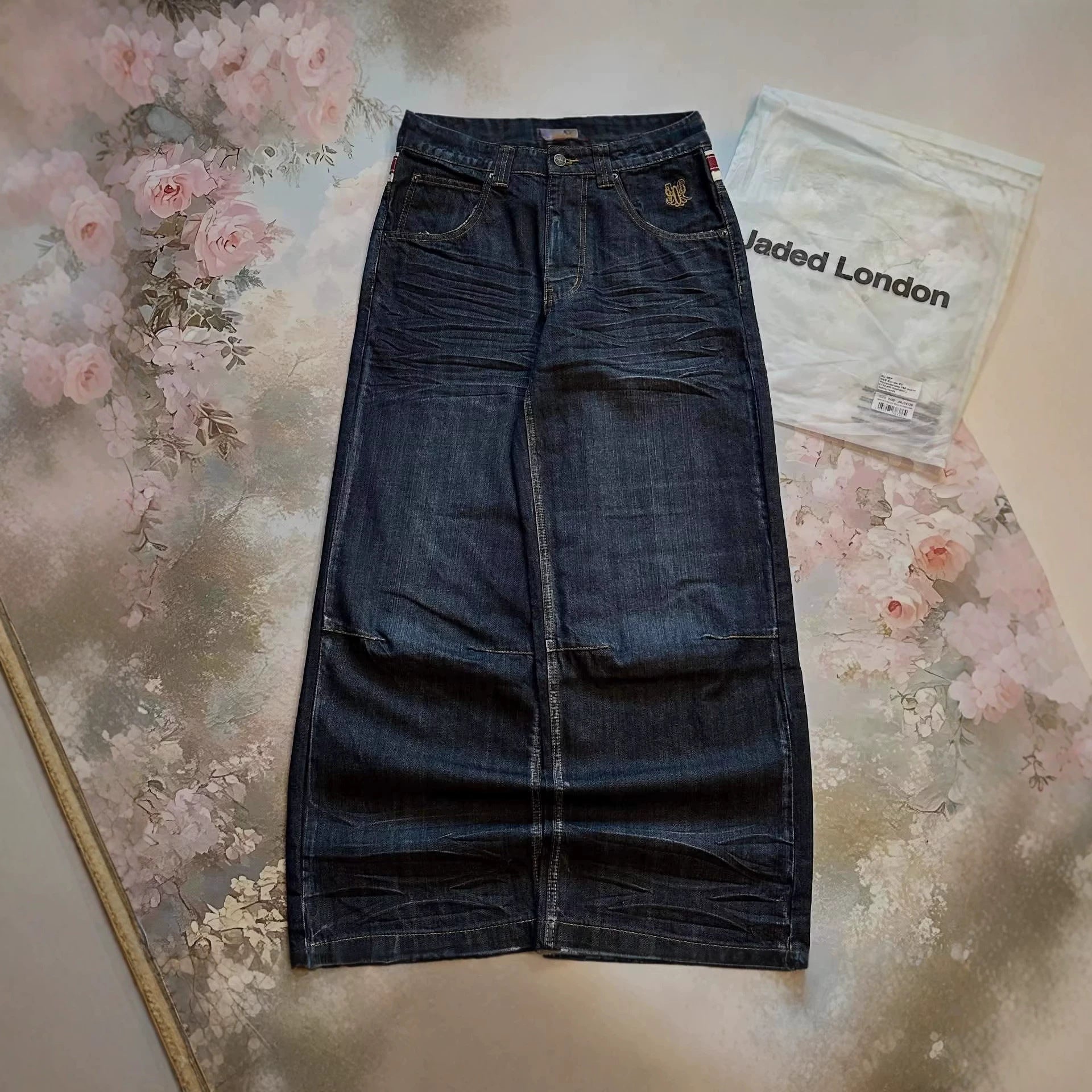 Vintage Patchwork Jeans für Herren