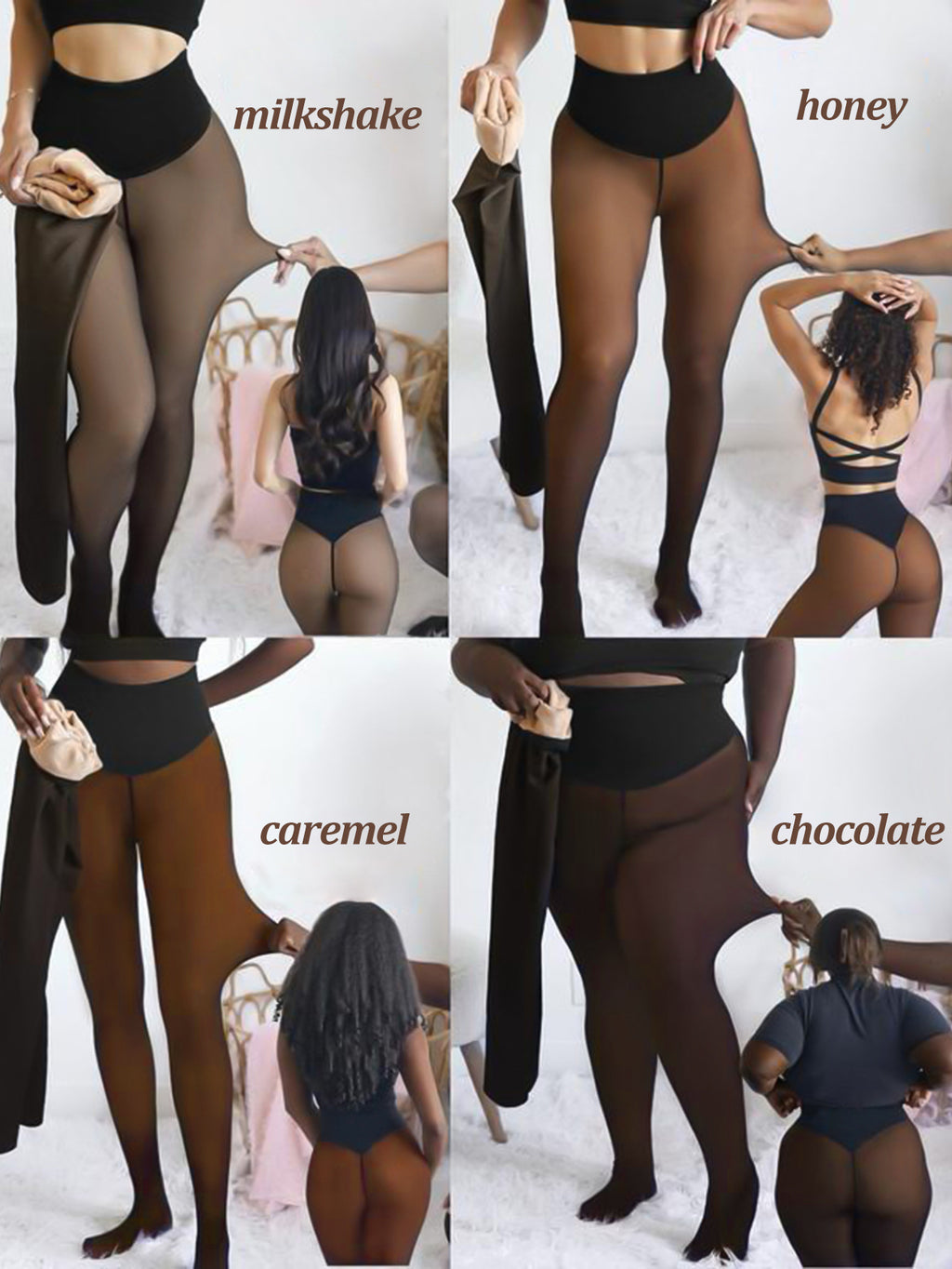 Braune Leggings mit hoher Elastizität