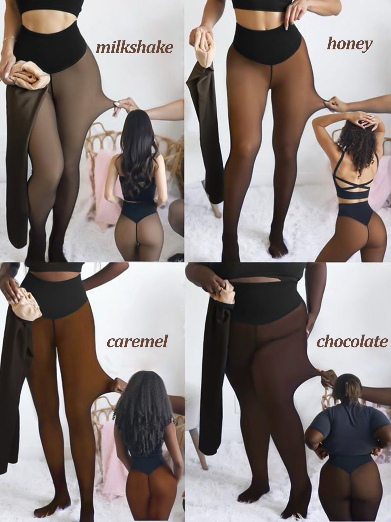 Braune Leggings mit hoher Elastizität