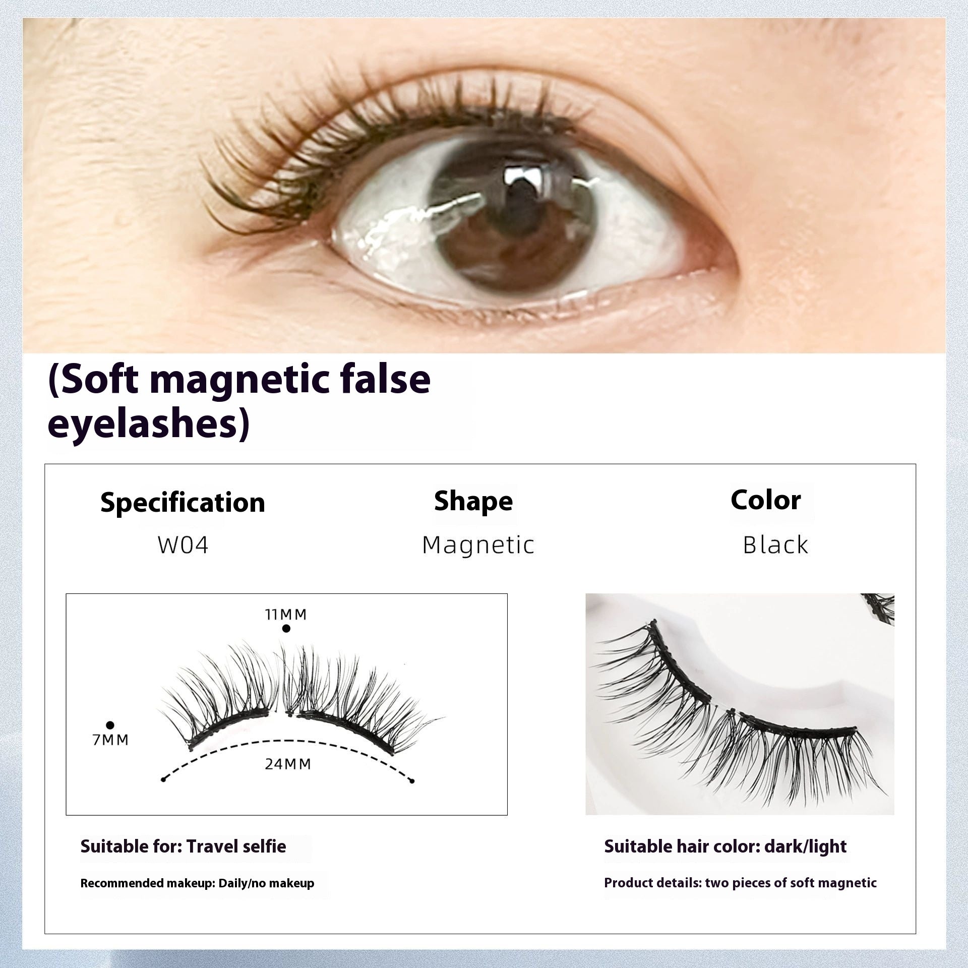 Natürliche magnetische Wimpern langlebig