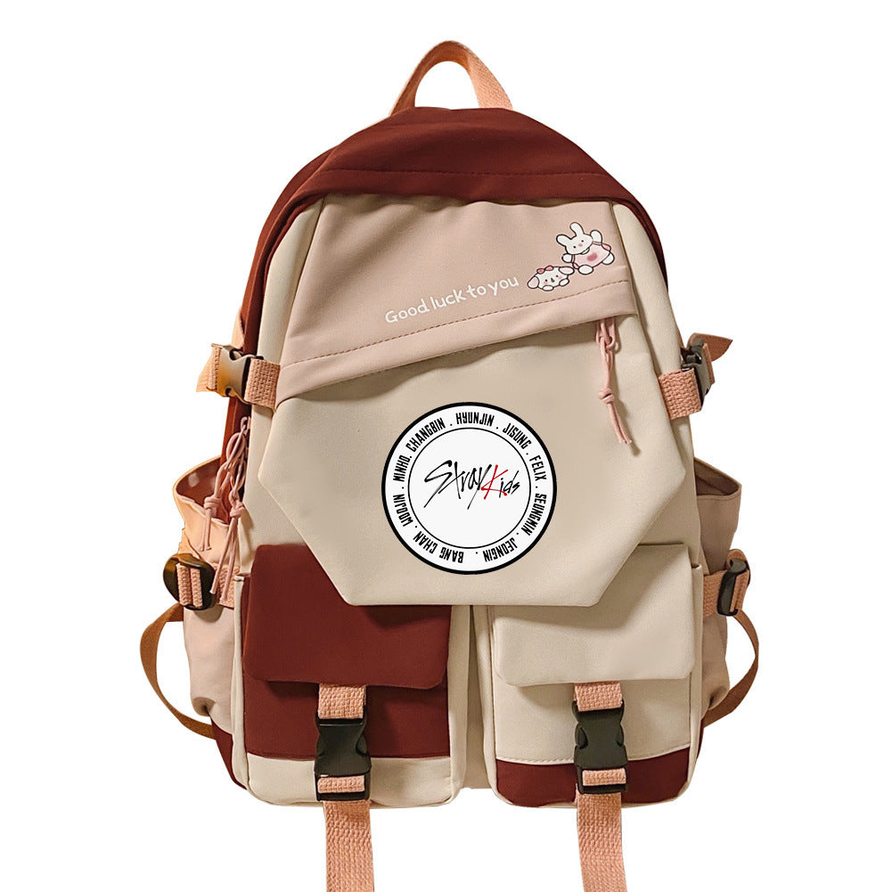 Reise-Schulrucksack mit Kontrastfarben