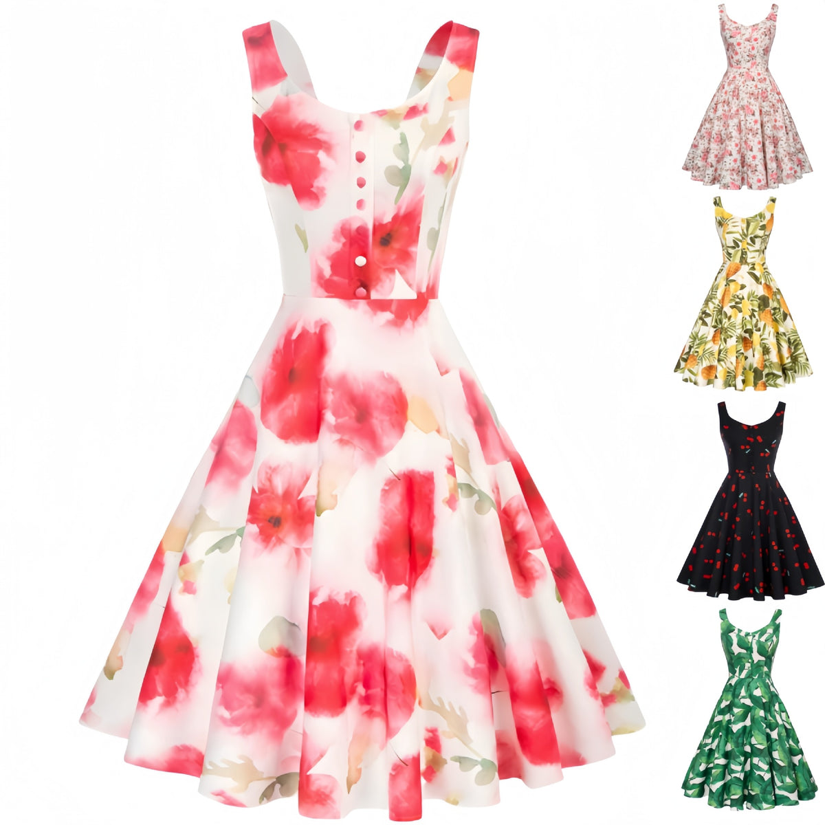 Retro Cocktail Ballkleid ohne Ärmel – Bild 7 | LuxeStyle