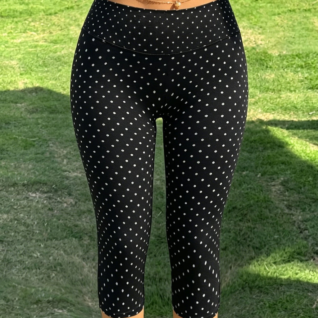 Gepunktete Yoga-Tights für Damen