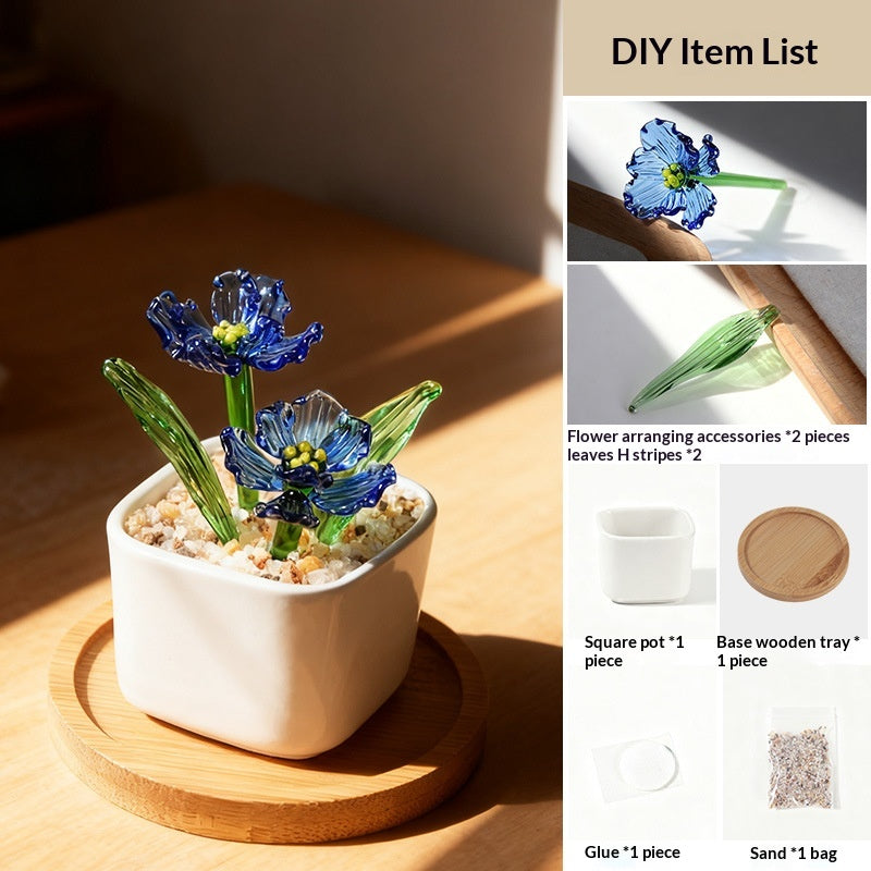 Glasbehälter Geburtsblume