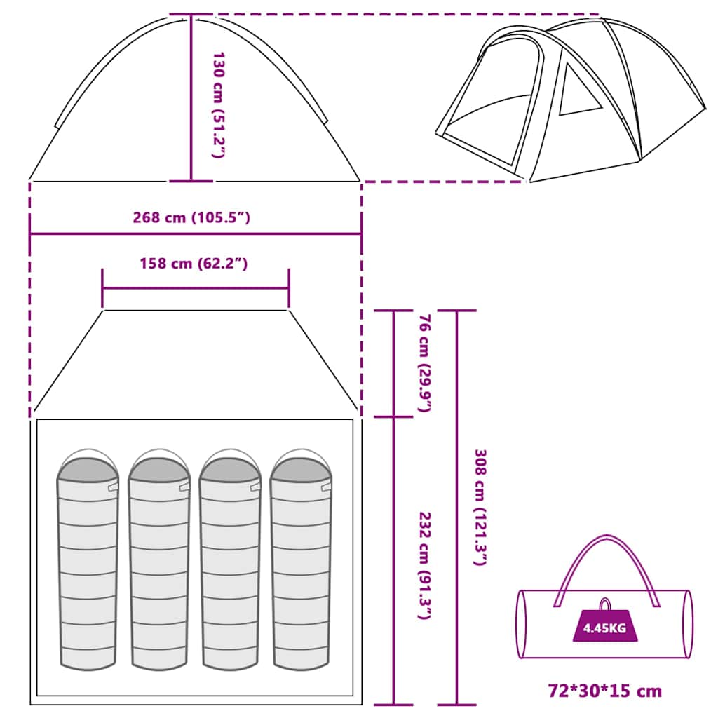 Polyester-Kuppelzelt für Camping