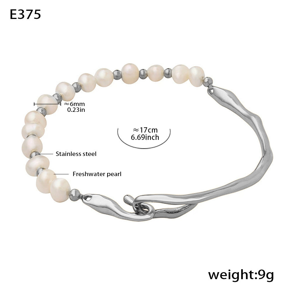 Barock Perlenarmband – Edelstahl, 18K vergoldet – Bild 5 | LuxeStyle