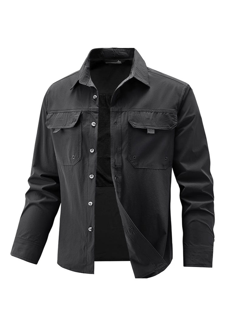 Herren Stretch Langarmshirt, schnelltrocknend
