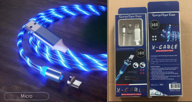 Magnetisches LED-Ladekabel 3-in-1