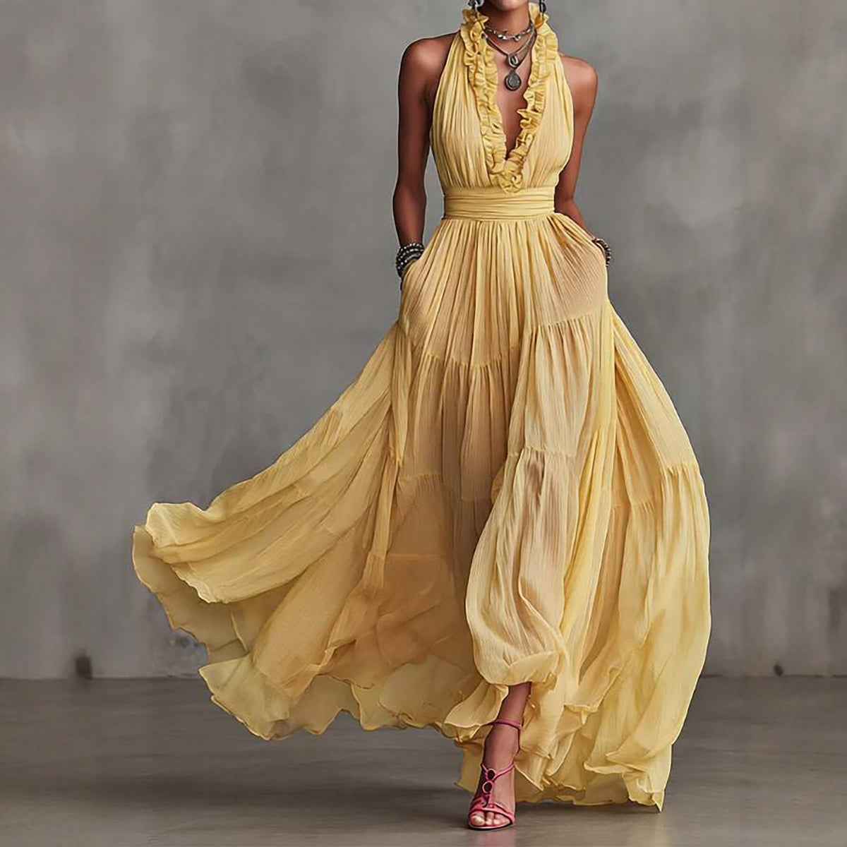 Boho-Kleid mit Rüschen und weitem Rock – Bild 10 | LuxeStyle
