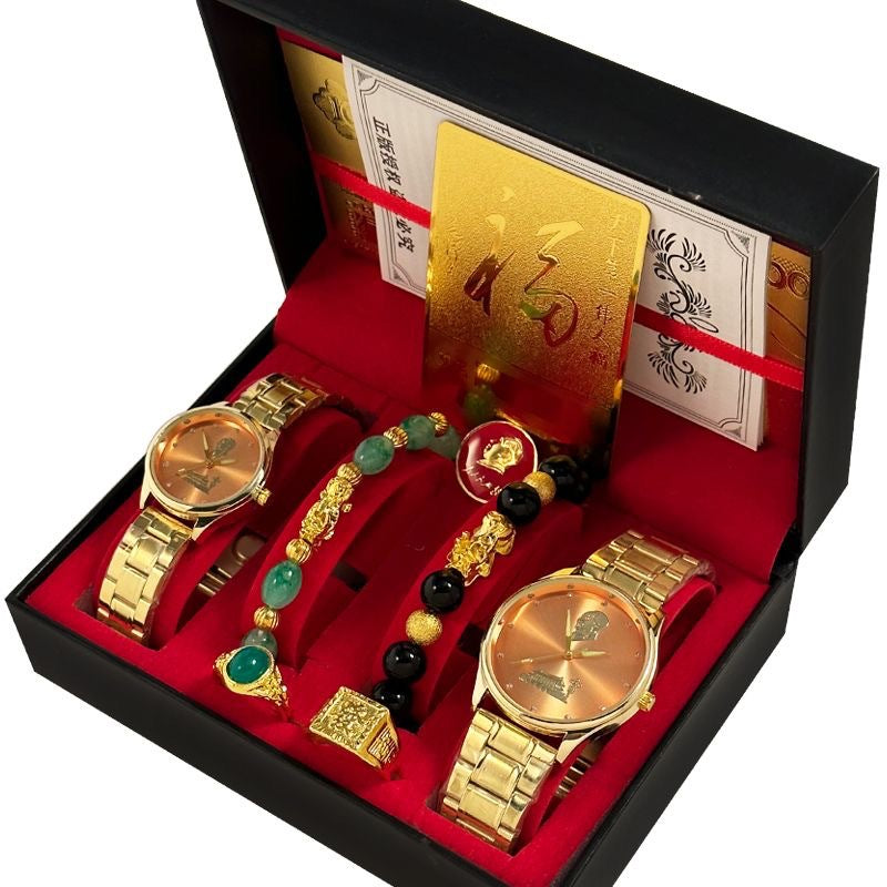 Paar-Geschenkset: Energie Quarzuhren & Schmuck