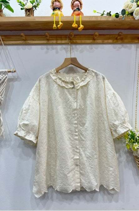 Japanisches Baumwoll-Leinen Hemd mit Kragen – Bild 6 | LuxeStyle