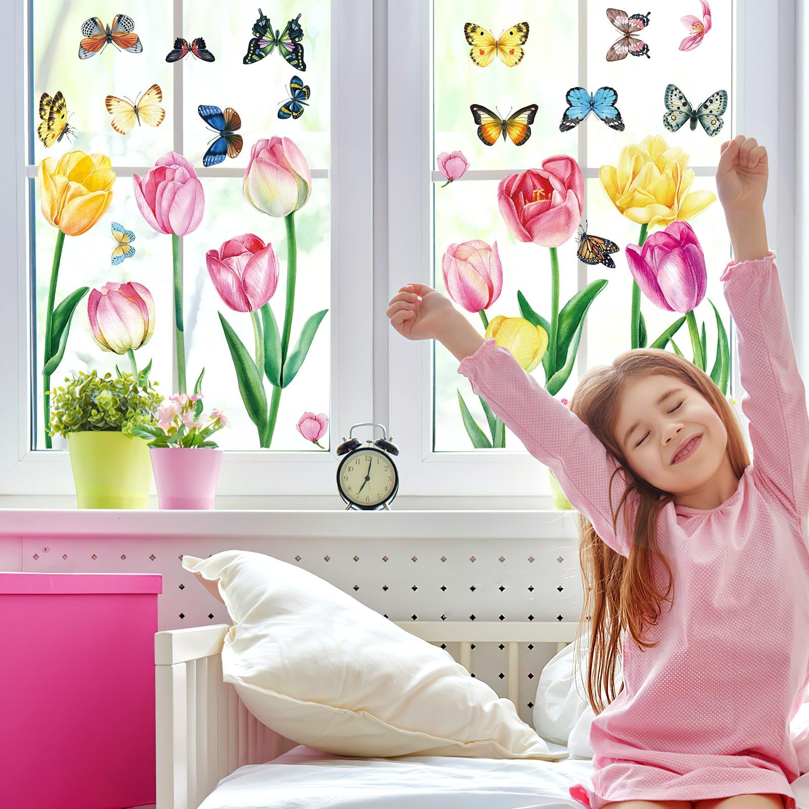 Frühlingshafte Fensterbilder, selbstklebend