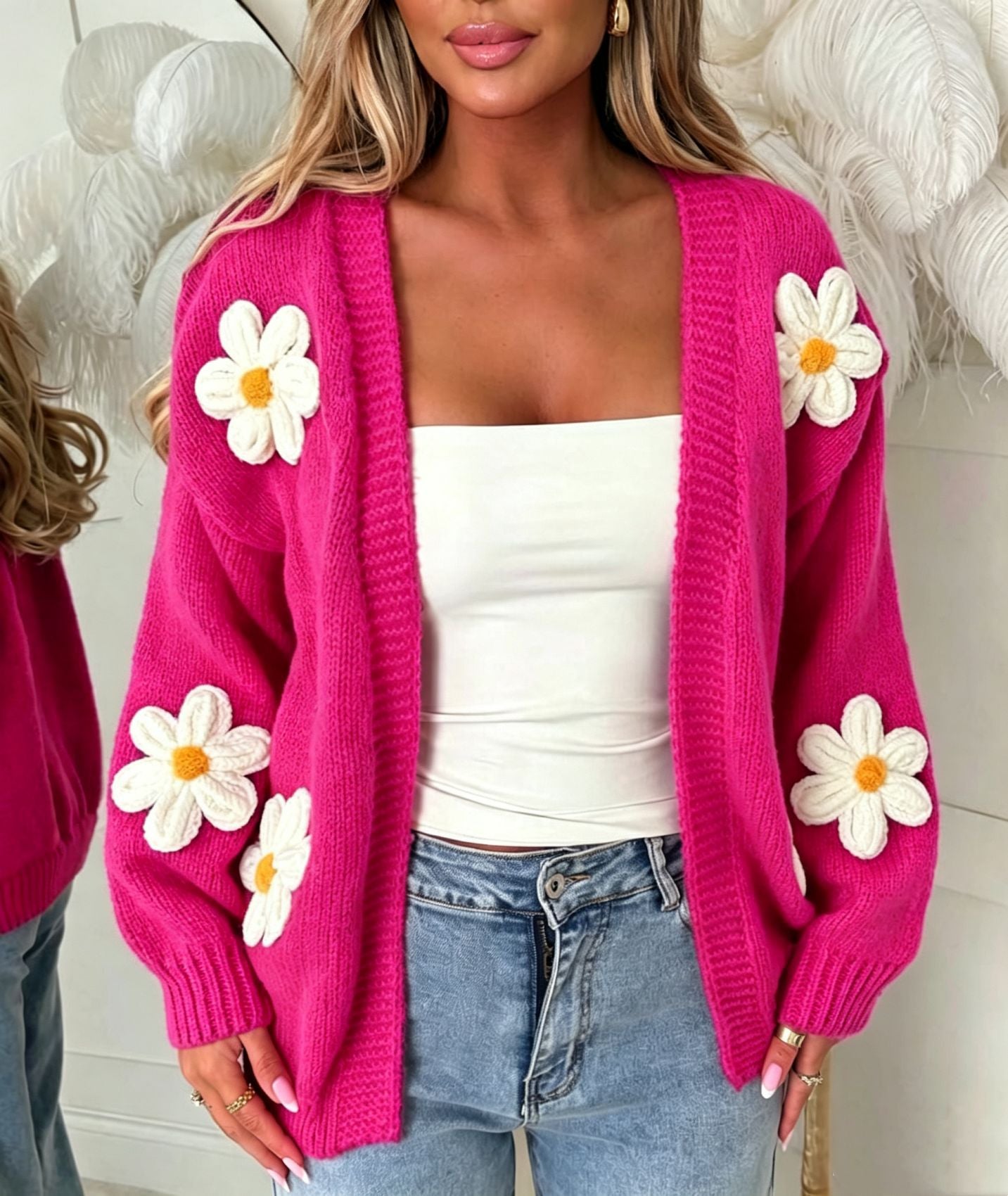 Cardigan mit Blumenmuster