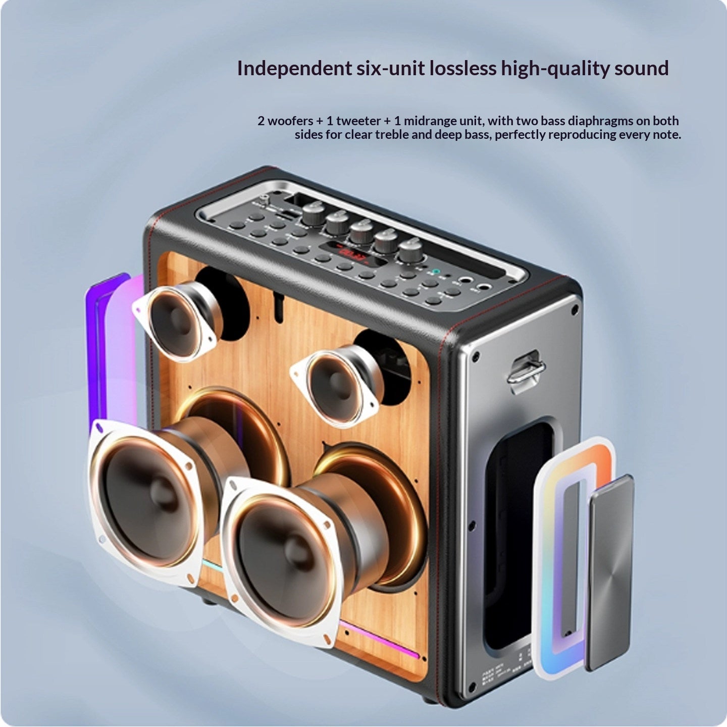 Outdoor Bluetooth Lautsprecher mit Farbwechsel-Licht