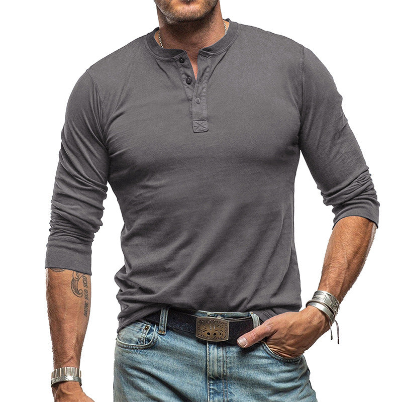 Langarmshirt aus reiner Baumwolle für Herren | LuxeStyle